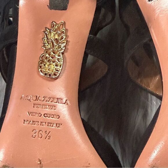 Aquazzura Black Lace-Up Stiletto Heels - Picture 11 of 11